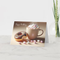 Birthday Hot Cocoa And Doughnut