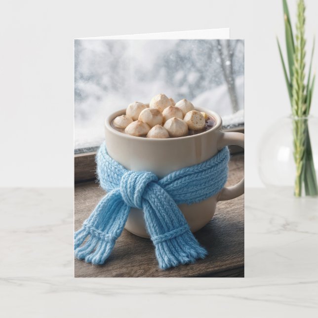 Birthday Hot Cocoa With Winter Scarf Card (Front)