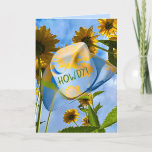 BIRTHDAY HOWDY SUNFLOWER HAT SUNNY DAY WISH CARD