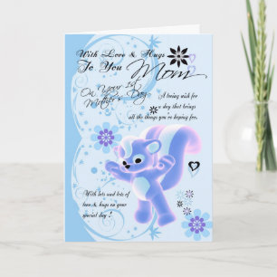 Birthday Hugs for Mum, Mum Birthday Card cute