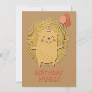 Birthday Hugs Hedgehog Card