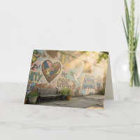 Birthday Humanity Graffiti On Brick Wall Mural