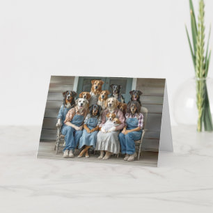 Birthday Humor Dog Family Portrait Card