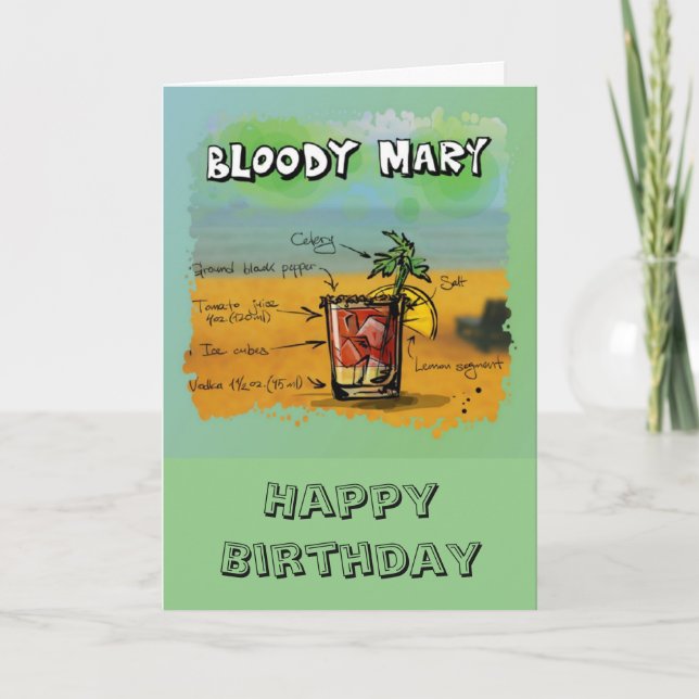 Birthday / Humour - Bloody Mary Recipe Card (Front)