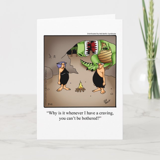 Birthday Humour "Cravings" Greeting Card For Her (Front)