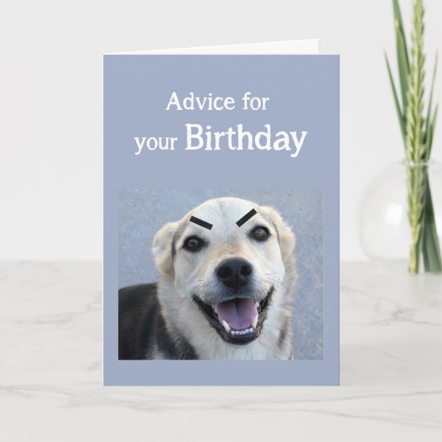 Birthday Humour Cute Dog Fading Eyesight Makup fun Card (Front)