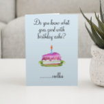 Birthday Humour Drinking Vodka Cake Funny Card<br><div class="desc">This design was created though digital art. It may be personalised in the area provide or customising by choosing the click to customise further option and changing the name, initials or words. You may also change the text colour and style or delete the text for an image only design. Contact...</div>