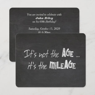 birthday humour quote on chalkboard invitation