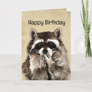 Birthday Humour Racoon Animal Lover Card