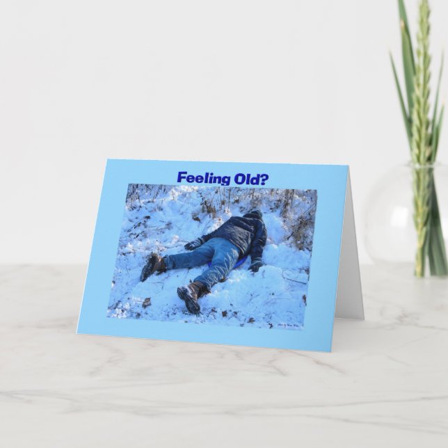 Birthday Humour Sledding Accident Card (Front)