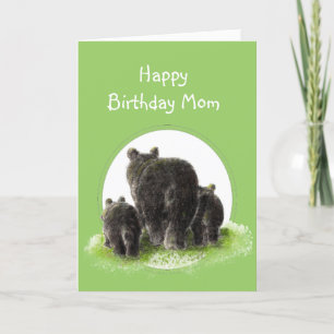 Birthday Humour World's Best Mum Black Bear Family Card