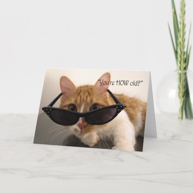 Birthday Humour - You're HOW Old? Cat Card (Front)
