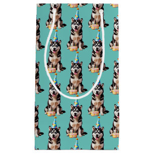 Birthday Husky Dog Small Gift Bag