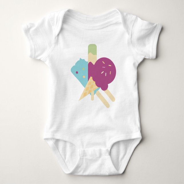 Birthday Ice Cream Baby  Bodysuit (Front)