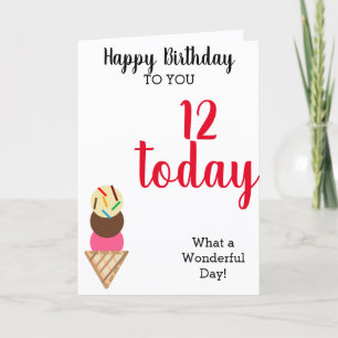 Birthday Ice Cream Balloons Any Age Card