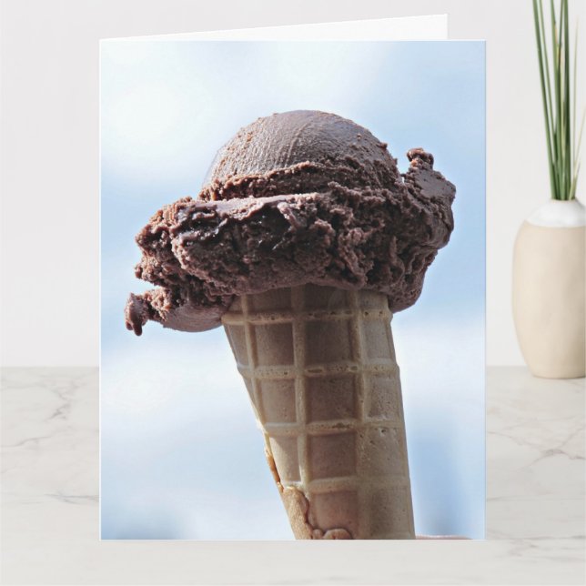  BIRTHDAY ICE CREAM CONE BIG GREETING CARD (Front)