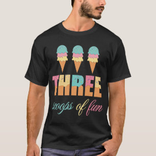 Birthday Ice Cream Three Scoops Of Fun Kids T-Shirt