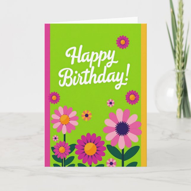 Birthday Illustration Joyful Card (Front)