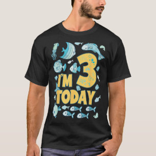 Birthday I'm 3 Today 3rd Party Aquarium Ocean Life T-Shirt