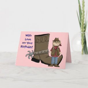 Birthday I'm a Lucky Girl Cowgirl & Card - Western
