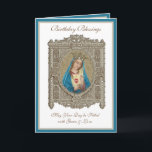 Birthday Immaculate Heart Virgin Mary  Religious  Card<br><div class="desc">This is a beautiful traditional Catholic customised image of the Blessed Virgin Mary,  the Immaculate Heart of Mary  inlaid in a gold decorative frame. All text and fonts may be modified to suit the occasion and recipient.</div>