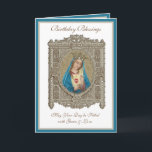 Birthday Immaculate Heart Virgin Mary  Religious  Card<br><div class="desc">This is a beautiful traditional Catholic customised image of the Blessed Virgin Mary,  the Immaculate Heart of Mary  inlaid in a gold decorative frame. All text and fonts may be modified to suit the occasion and recipient.</div>