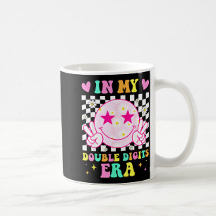 Birthday in double digits era happy face for women coffee mug