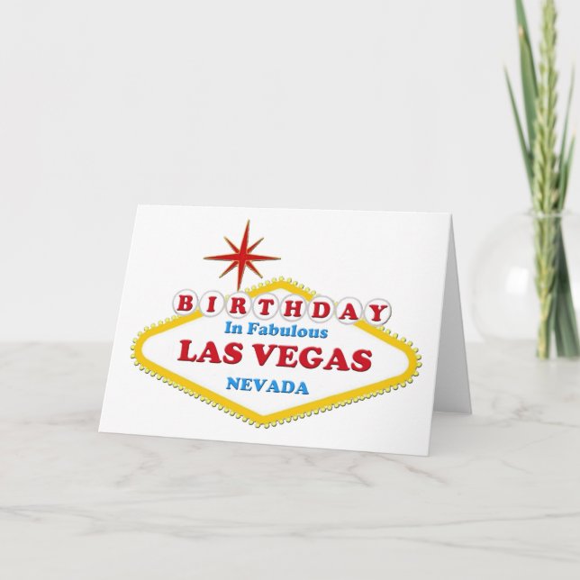 Birthday in Fabulous Las Vegas Card (Front)
