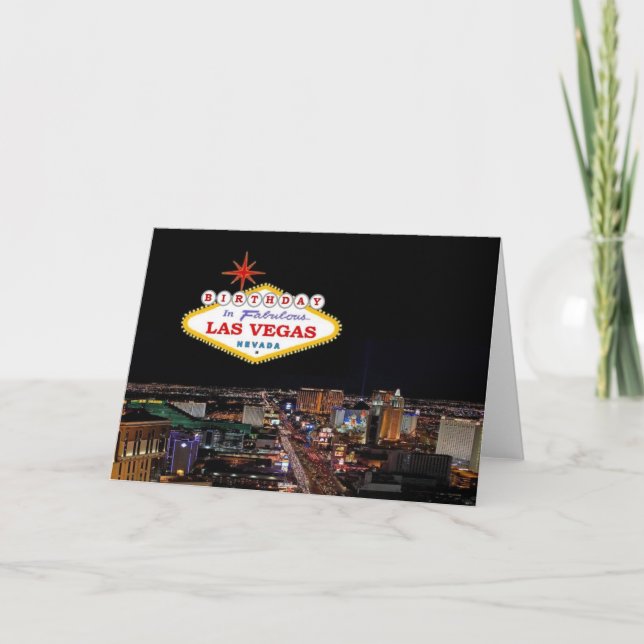 Birthday In Fabulous Las Vegas Card (Front)
