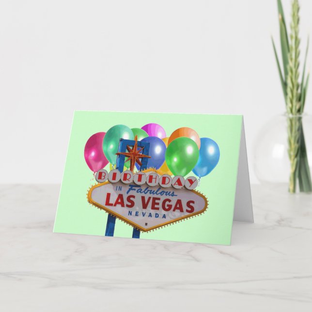 BIRTHDAY IN FABULOUS LAS VEGAS CARD (Front)