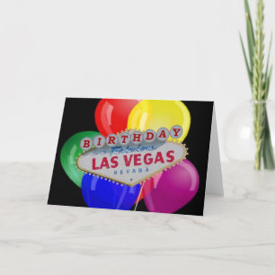 Birthday IN Fabulous Las Vegas Card with Balloons