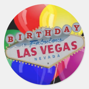Birthday IN Fabulous Las Vegas Sticker - Balloons