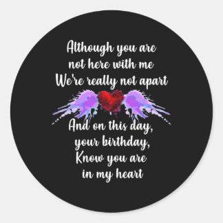 Birthday In Heaven Overdose Awareness Angelversary Classic Round Sticker