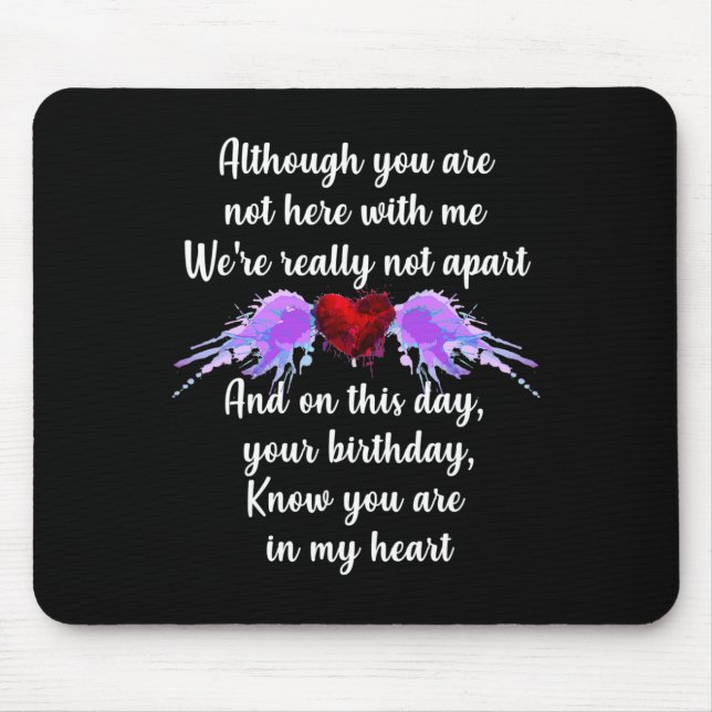 Birthday in Heaven Overdose Awareness Angelversary Mouse Mat (Front)