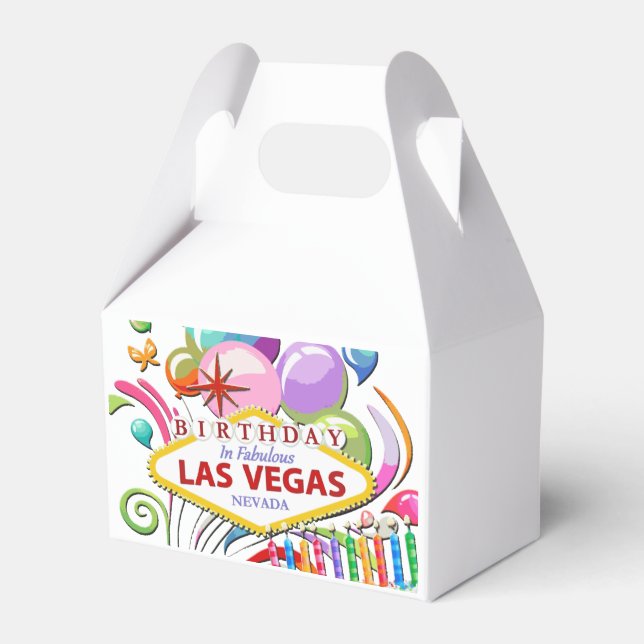 BIRTHDAY In Las Vegas GABLE Favour Box (Front Side)