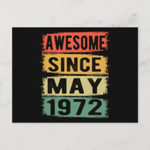 Birthday In May Born In 1972 Postcard