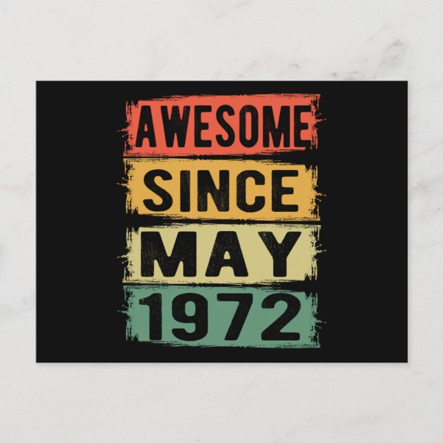 Birthday In May Born In 1972 Postcard (Front)