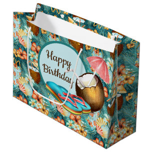 Birthday In The Tropics Large Gift Bag