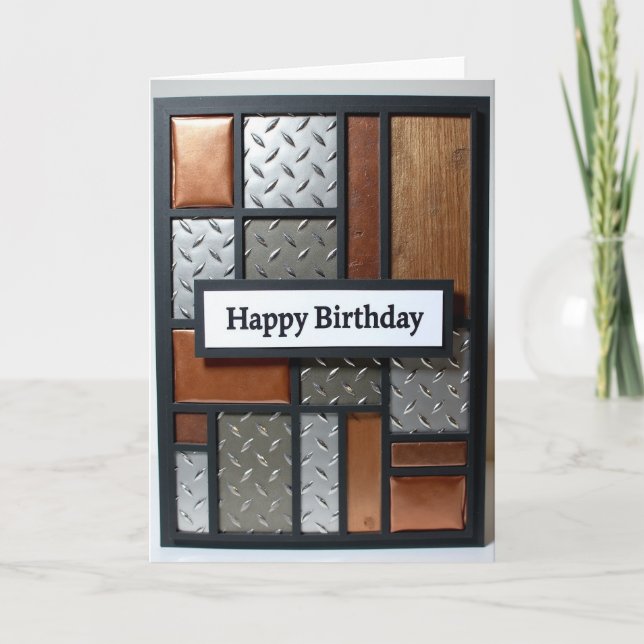 Birthday Industrial Mosaic Card (Front)
