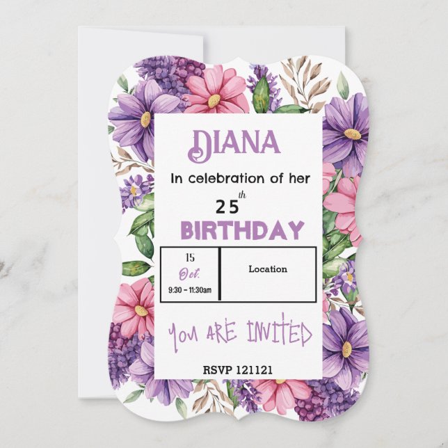 Birthday  invitation (Front)