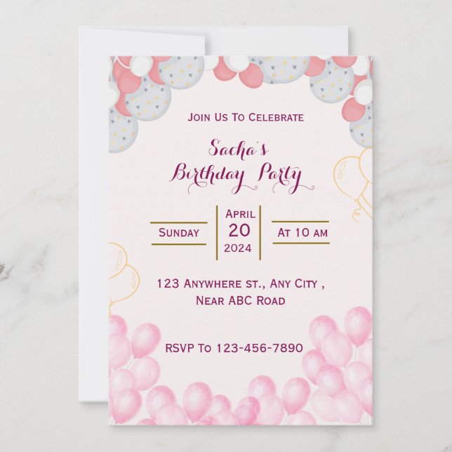 Birthday Invitation (Front)