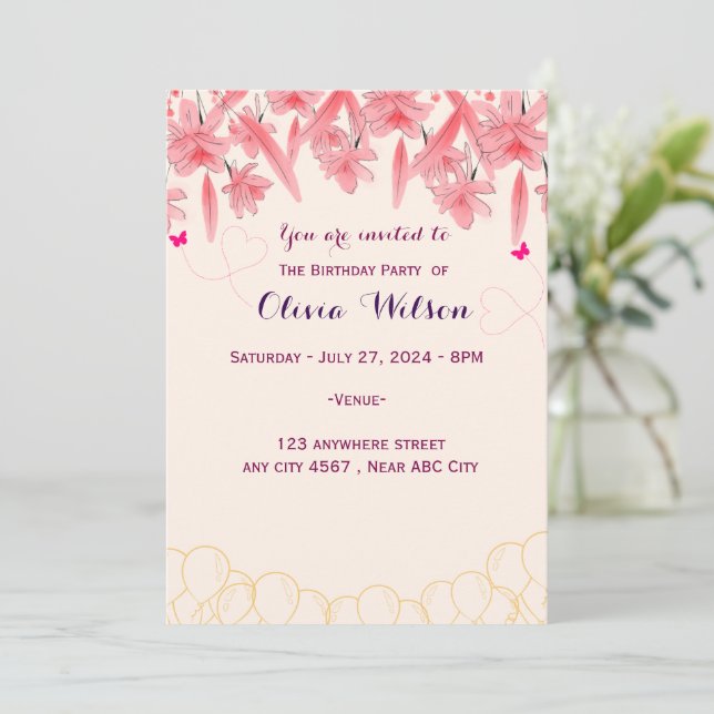 Birthday Invitation (Standing Front)