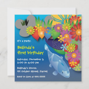 Birthday invitation : 016 Fish pond
