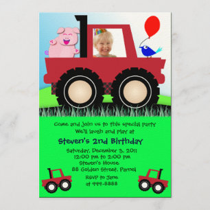 Birthday Invitation 020: farmer Truck