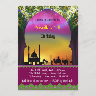 Birthday invitation any age,Arabian, Moroccan