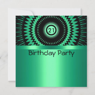 Birthday Invitation Black & Aqua