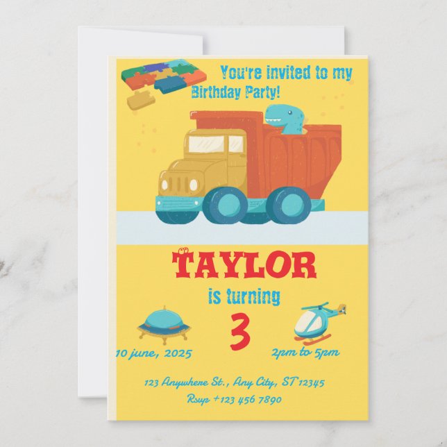 Birthday invitation boy (Front)