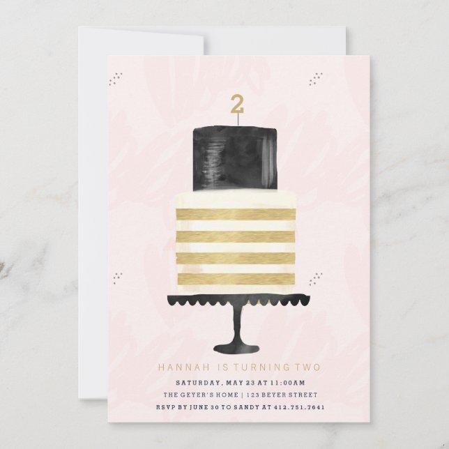 BIRTHDAY INVITATION - CAKE AND CANDLE (Front)