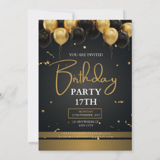 Birthday invitation card edit able 