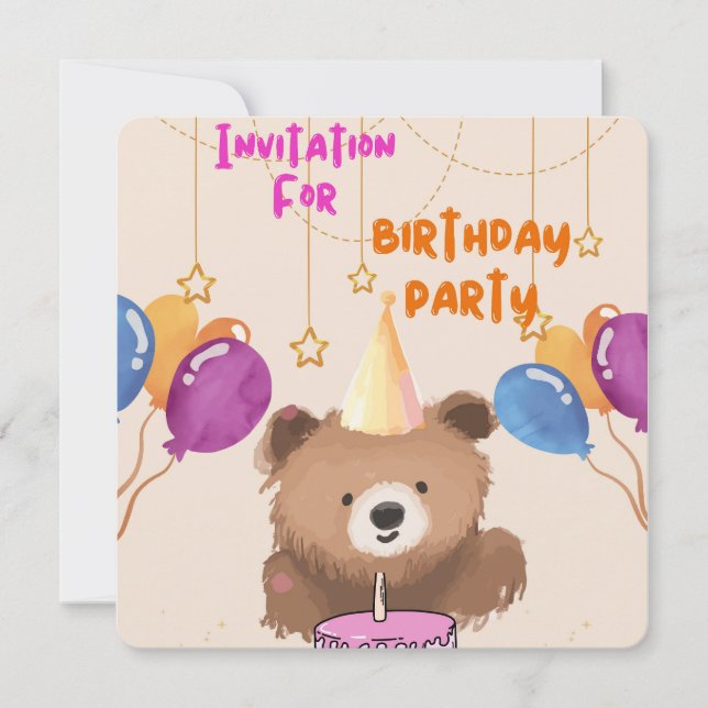 BIRTHDAY INVITATION CARD FOR KIDS (Front)